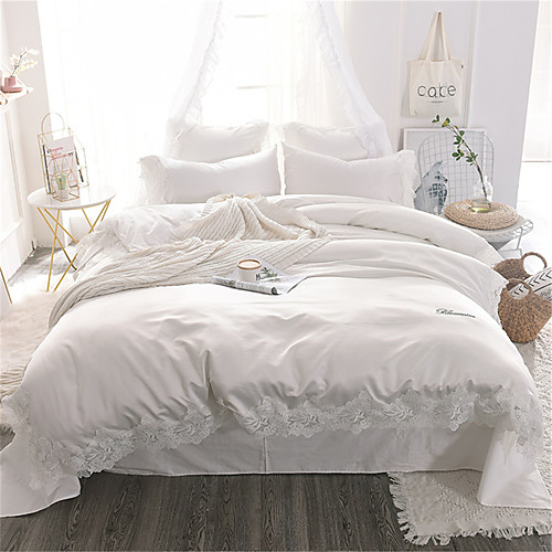

Пододеяльник наборы Однотонный / Роскошь Полиэстер Вышивка 4 предметаBedding Sets
