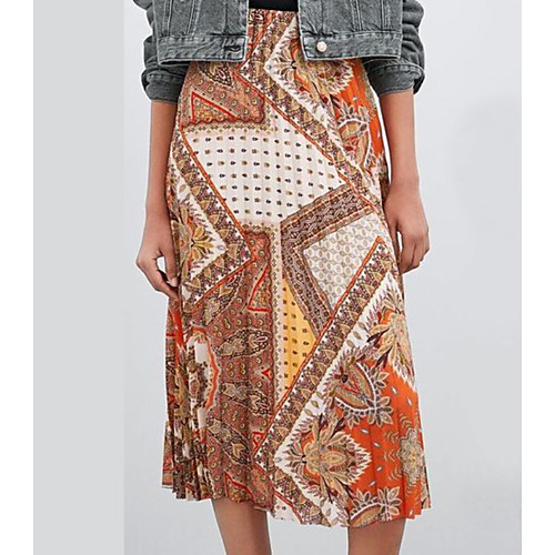 

Жен. Классический А-силуэт Подол Геометрический принт