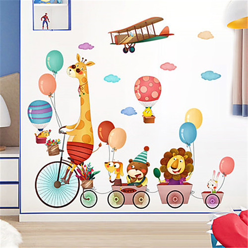 

мультфильм милые наклейки на стену животных самоклеящиеся обои детский сад украшения стены наклейки спальня прикроватная детская комната наклейки