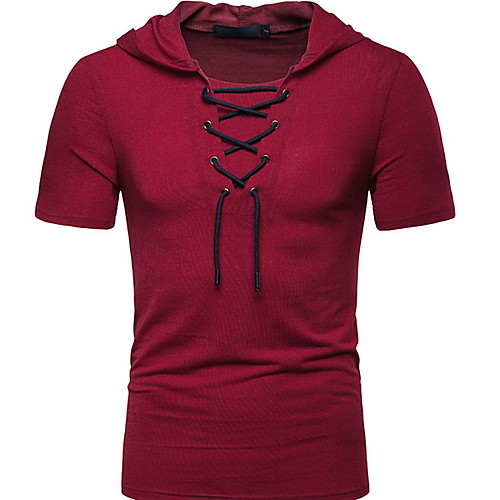 

Men's Slim T-shirt - Solid Colored Round Neck Black
