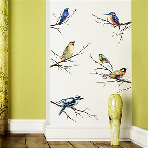 

Личность спальня кабинет украшения цвет ветка птица самоклеящиеся стикеры стены наклейки искусство гостиной исследование обои наклейки