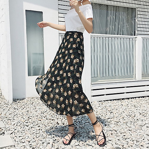 

женские юбки миди свинг - цветочные