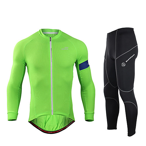 

Men's Long Sleeve Cycling Jersey with Tights Mineral Green Pink Violet Bike Clothing Suit UV Resistant Breathable Moisture Wicking Quick Dry Sports Spandex Fashion Mountain Bike MTB Road Bike Cycling