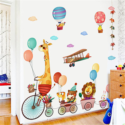 фото Мультфильм милые наклейки на стену животных самоклеящиеся обои детский сад украшения стены наклейки спальня прикроватная детская комната наклейки Lightinthebox