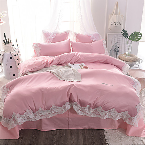 

Пододеяльник наборы Однотонный / Роскошь Полиэстер Вышивка 4 предметаBedding Sets
