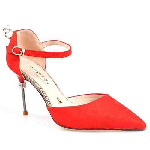 

Жен. Наппа Leather Весна Обувь на каблуках На шпильке Черный / Красный