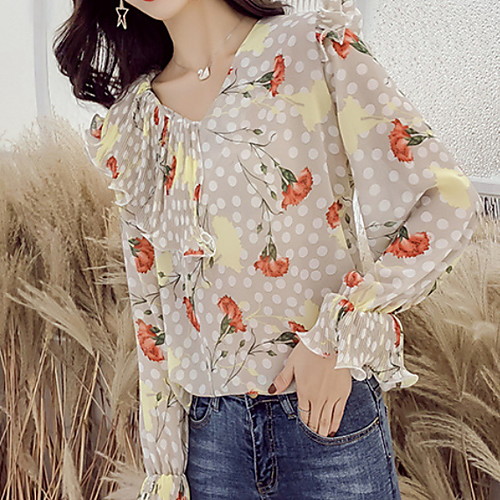 

Жен. Блуза Цветочный принт Белый M