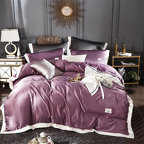 

Пододеяльник наборы Однотонный / Роскошь Хлопок Плиссировка 4 предметаBedding Sets