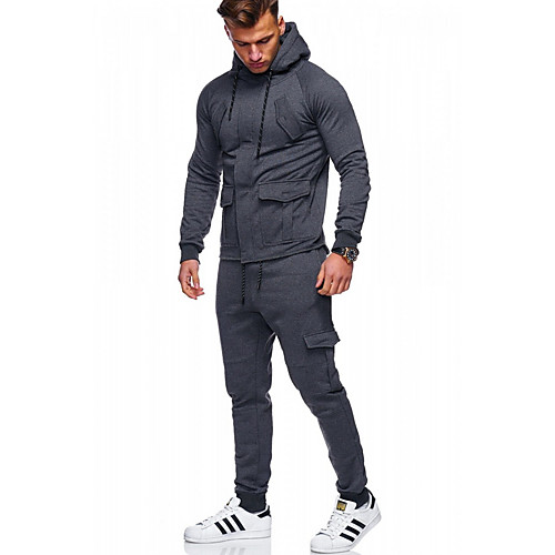 

Муж. Уличный стиль Activewear Set - Однотонный