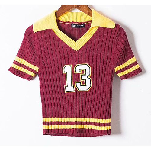 

Жен. Футболка Хлопок, V-образный вырез Полоски Зеленый S