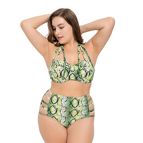 

Жен. Зеленый Красный Танкини Купальники - Животное XXL XXXL XXXXL Зеленый
