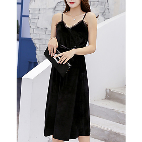 

Жен. А-силуэт Платье V-образный вырез Средней длины