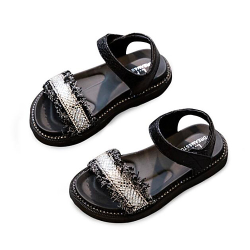 

Девочки Обувь Полиуретан Лето Удобная обувь Сандалии для Дети / Для подростков Черный / Серебряный
