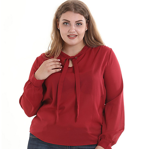 

Жен. Блуза Однотонный Белый XXXXL