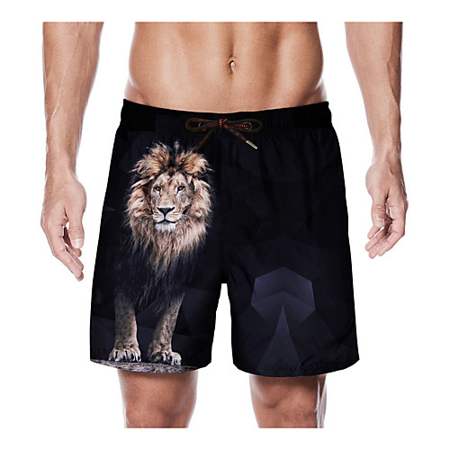

Муж. Классический Шорты Брюки - 3D Черный L XL XXL