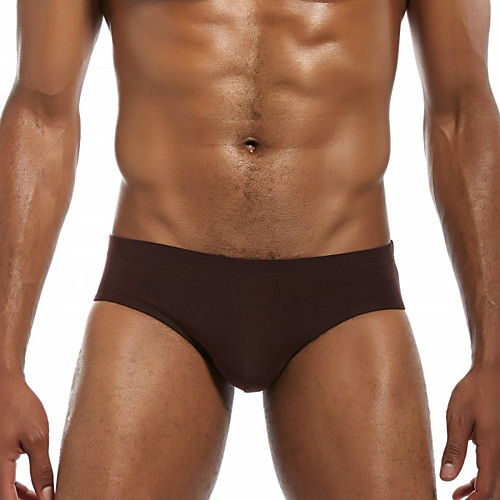 

Men's Basic Briefs Underwear Mid Waist White Brown Black S M L