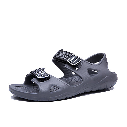 

Men's PU Fall / Spring & Summer Casual Sandals Breathable Color Block Black / Dark Blue / Gray