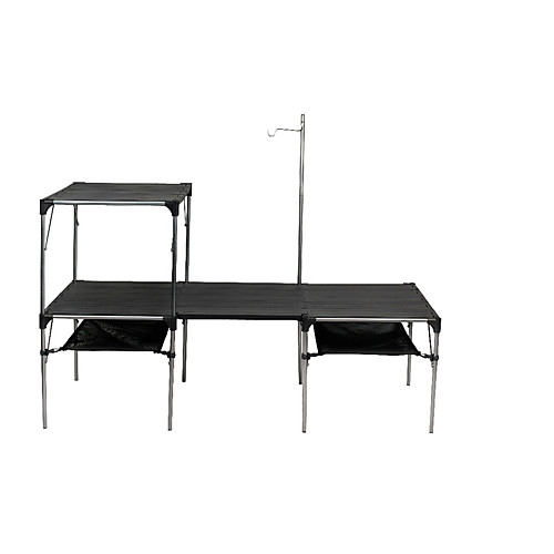 

Туристический стол На открытом воздухе Складной с карабинами и ремнями PF бакелитовой Нейлон Алюминий 6061 для Походы - Черный