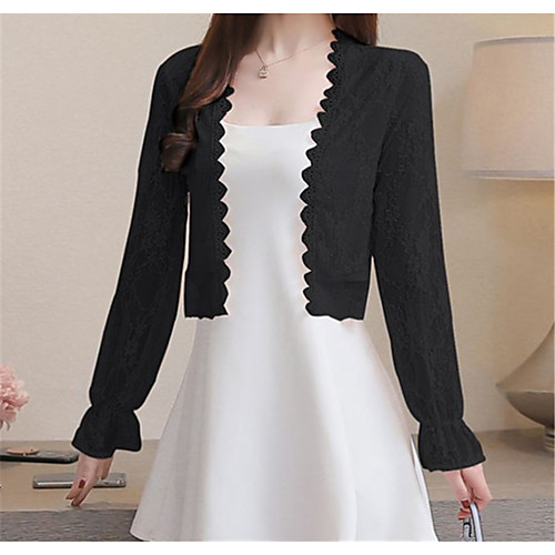 

Жен. Сетка / Пэчворк Блуза Однотонный Белый L