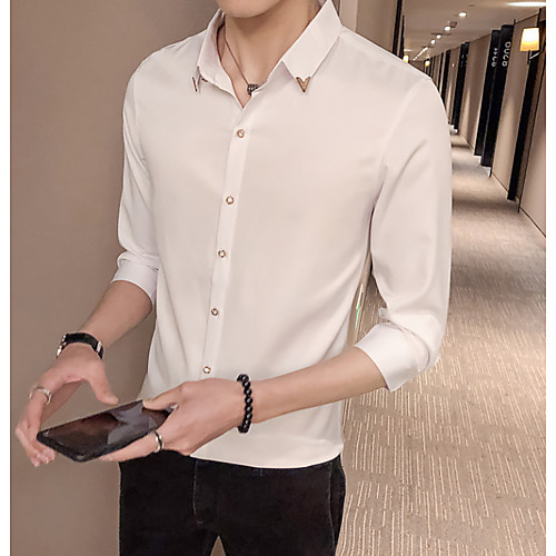 

Муж. Рубашка Однотонный Белый L