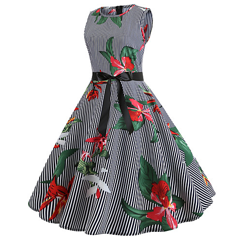 

А-силуэт Круглый вырез До колена Джерси Платье с Узоры / принт от LAN TING Express