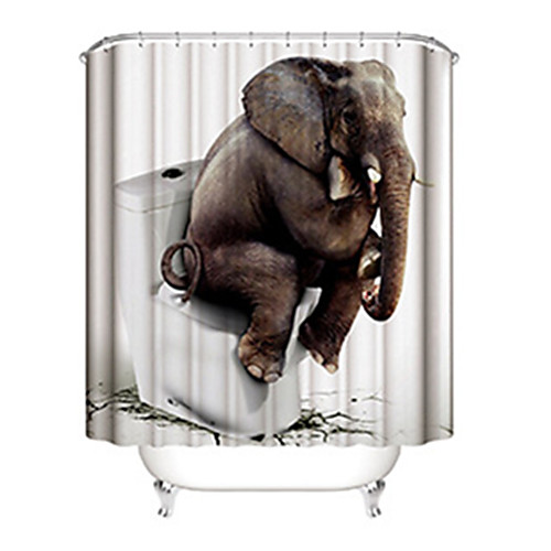 

Занавески и крючки Современный Пластик / Полиэстер Водонепроницаемый / Веселая