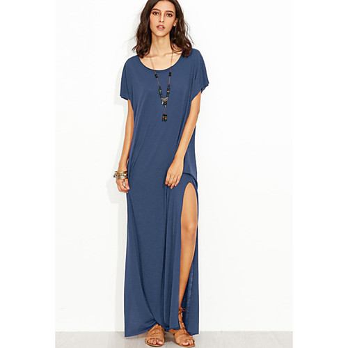 

Women's A Line Dress - Solid Colored Black Wine Khaki M L XL