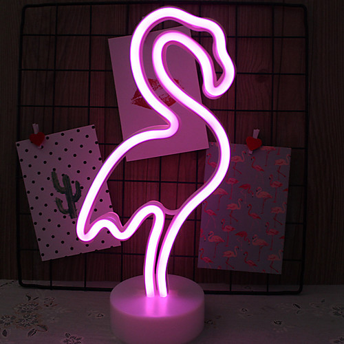 

1 шт. Фламинго светодиодный ночник 3d ночник розовый а. А. Батарейки usb creative батарея 4.5 В