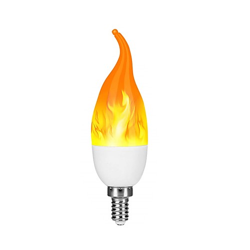 

1шт 2 W LED лампы в форме свечи 100-200 lm E12 C35L 38 Светодиодные бусины SMD 2835 Градиент цвета Пламя мерцания 3D Фейерверк Желтый 220-240 V 110-130 V