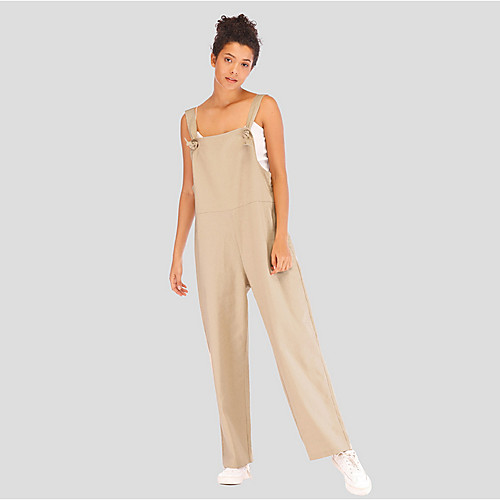 

Жен. Черный Серый Хаки Комбинезоны, Однотонный M L XL