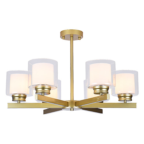 

JSGYlights 6-Light Люстры и лампы Рассеянное освещение Окрашенные отделки Металл Стекло Новый дизайн 110-120Вольт / 220-240Вольт