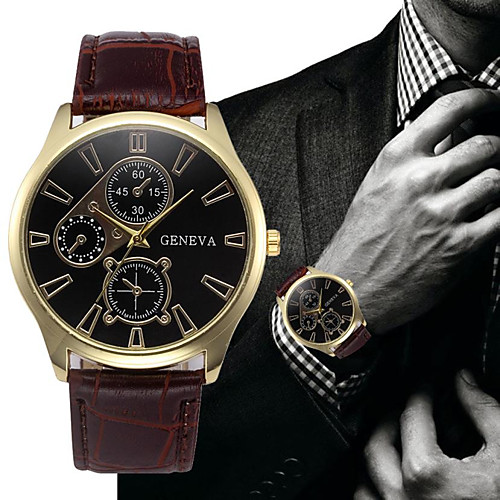 

Men's Dress Watch Aviation Watch Quartz Leather Black / Brown No Casual Watch Analog Fashion - Black Brown Black / White One Year Battery Life