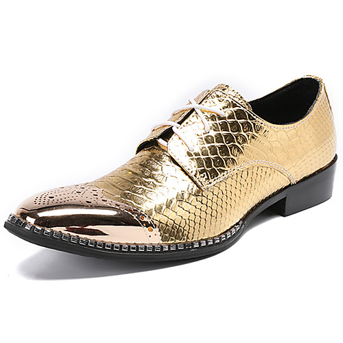 

Муж. Официальная обувь Наппа Leather Весна Деловые / На каждый день Туфли на шнуровке Нескользкий Контрастных цветов Золотой