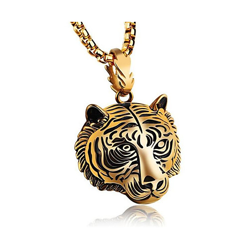 

Муж. Классический Ожерелья с подвесками Нержавеющая сталь Tiger Мода Cool Золотой Черный Серебряный 60 cm Ожерелье Бижутерия 1шт Назначение Подарок Повседневные