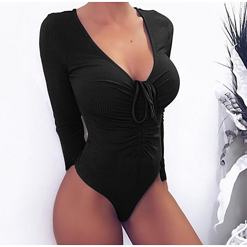 

Жен. Классический Белый Черный Винный Комбинезоны, Однотонный M L XL