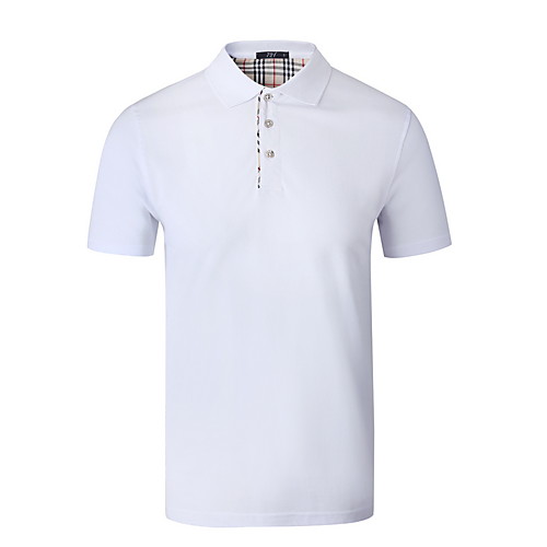 

Муж. Polo Рубашечный воротник Тонкие Однотонный Белый XL