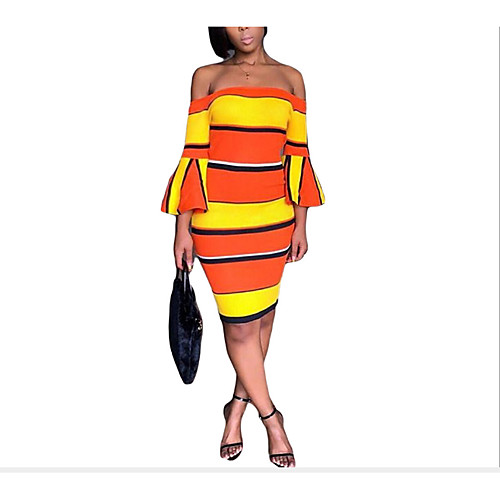 

женское платье длиной до колен желтое s m l xl