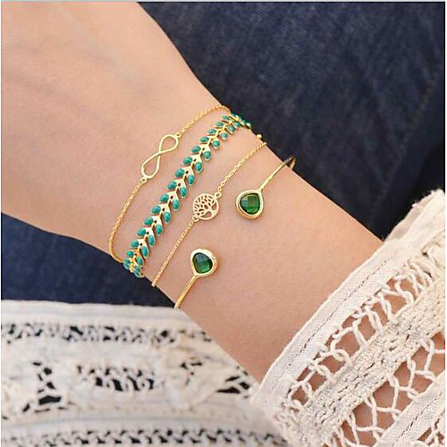 

4pcs Women's Bracelet Layered Tree of Life life Tree Stylish European Alloy Bracelet Jewelry Gold For Date