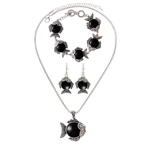 

Жен. Комплект ювелирных изделий Рыбки модный, Симпатичные Стиль Включают Свадебные комплекты ювелирных изделий Черный / Красный / Зеленый Назначение Для вечеринок Для улицы