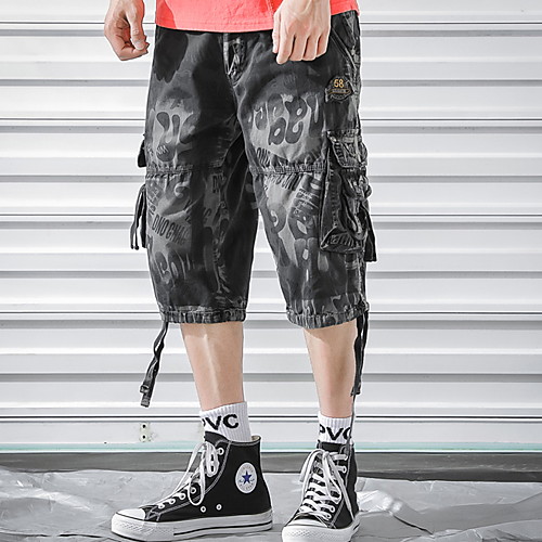 

Муж. Армия Чино Брюки - С принтом Серый