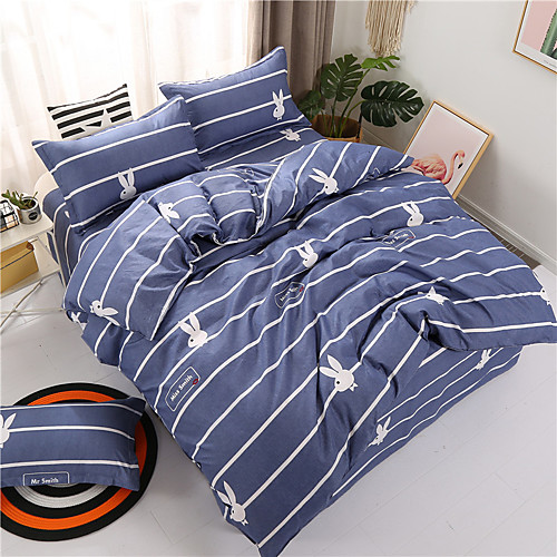 

Пододеяльник наборы Однотонный / Stripes / Рябь Полиэстер С принтом 4 предметаBedding Sets