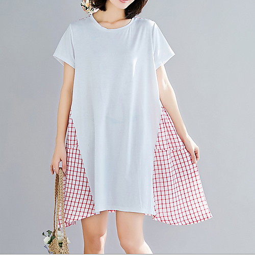 

Жен. Тонкие Рубашка Платье До колена