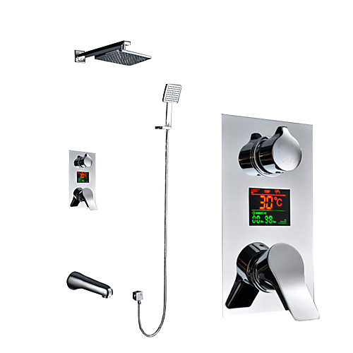 

Смеситель для душа - Современный Многослойное / Никель Полированная Ванна и душ Керамический клапан Bath Shower Mixer Taps
