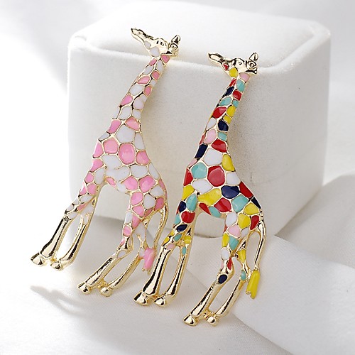 

Women's Brooches Giraffe Cute Brooch Jewelry Light Pink Assorted Color For Daily