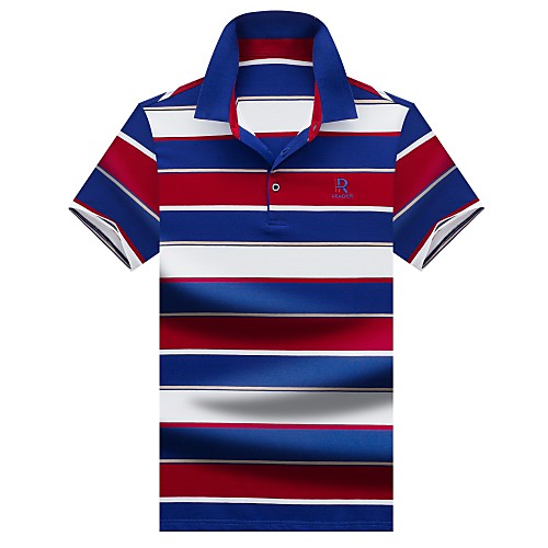 

Муж. Polo Хлопок, Рубашечный воротник Полоски Зеленый XL