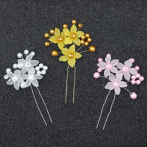 

Acrylic Hair Clip with Flower 1 pc Wedding Headpiece