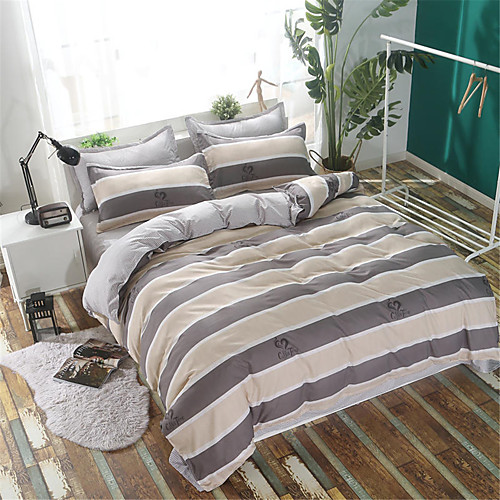 

Пододеяльник наборы Stripes / Рябь Полиэстер С принтом 4 предметаBedding Sets