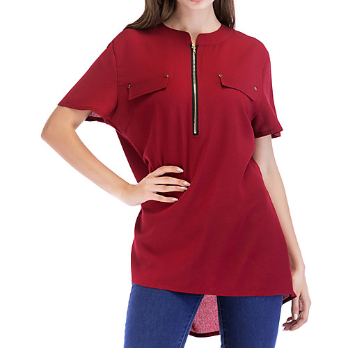 

Жен. Большие размеры - Футболка Однотонный Зеленый L