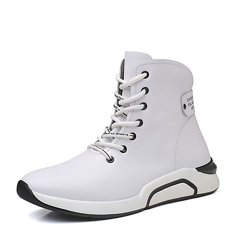

Муж. Fashion Boots Кожа Зима / Наступила зима Классика / На каждый день Ботинки Для прогулок Дышащий Сапоги до середины икры Белый / Черный