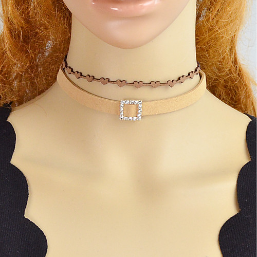 

Жен. Составная Татуировка Choker Кожа Цветы модный Modern Cool Темно-русый 32.5 cm Ожерелье Бижутерия 4шт Назначение Повседневные